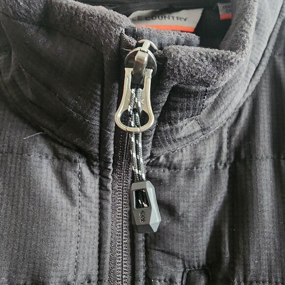 Free Country Jacket Mens Medium Jet Black Microtech Fleece Full Zip 268-M98307S - Picture 5 of 16